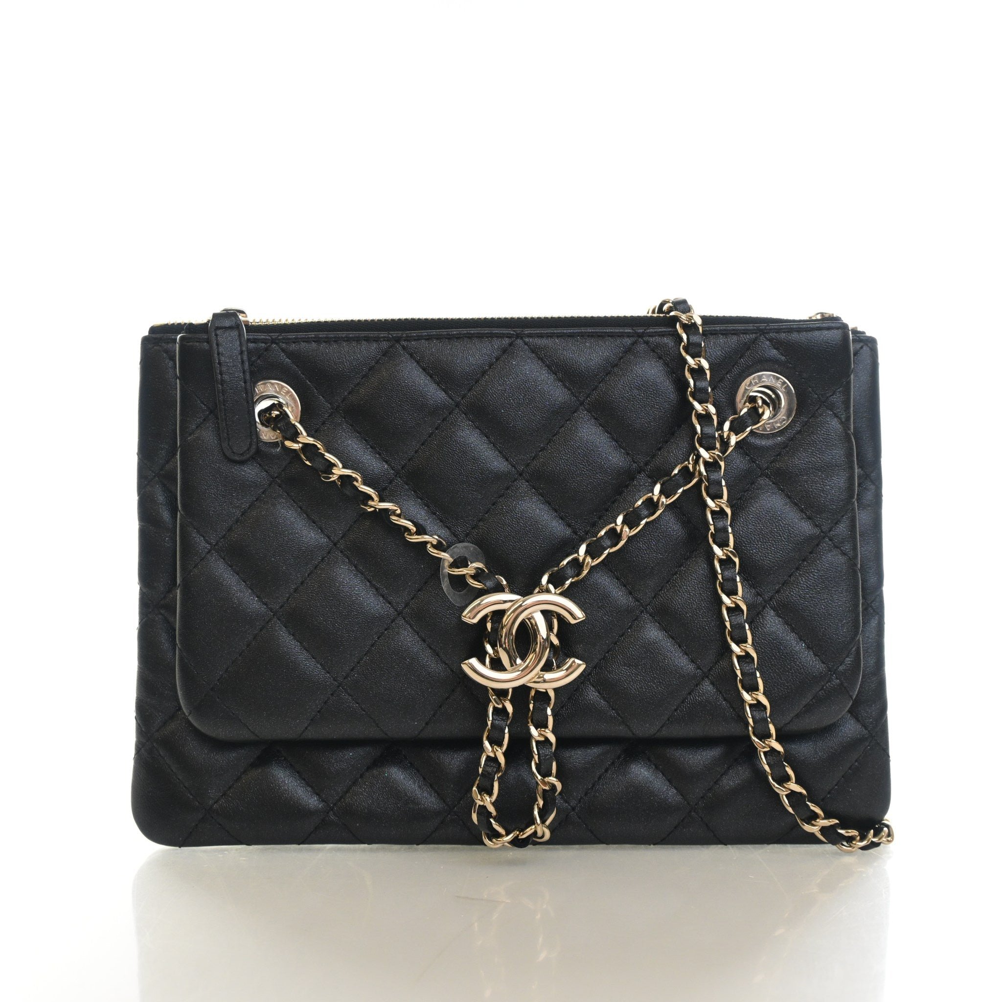 Chanel Calfskin Clutch With Chain