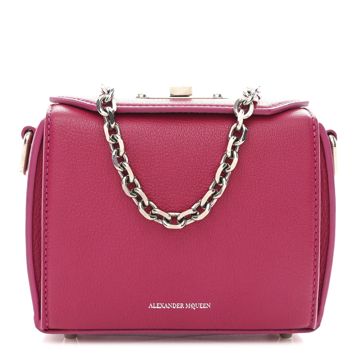 Alexander McQueen Alexander McQueen Silky Amish Grain Calfskin Box Shoulder Bag 19 Pink