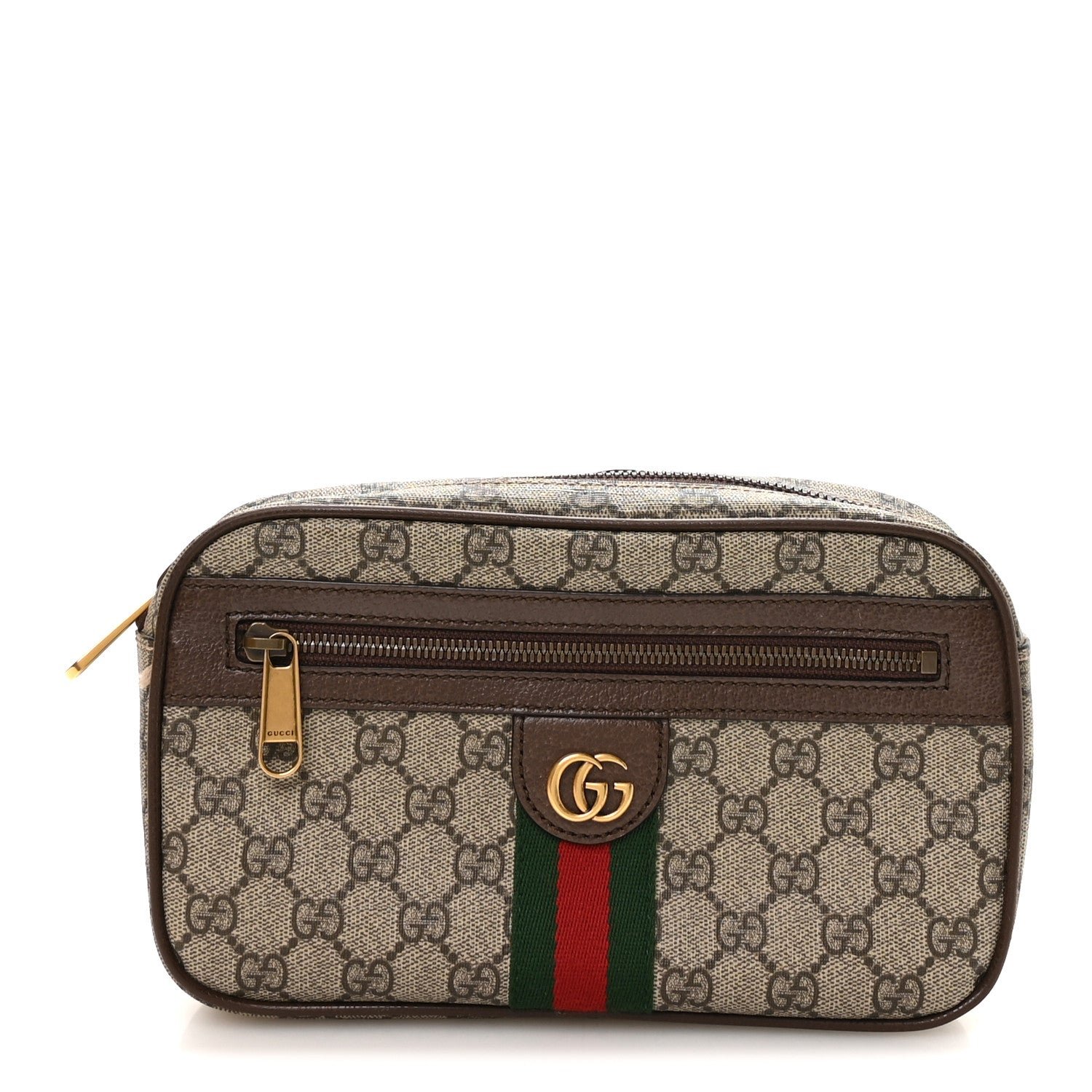 Gucci Soft GG Supreme Monogram Medium Ophidia Belt Bag Dark Brown