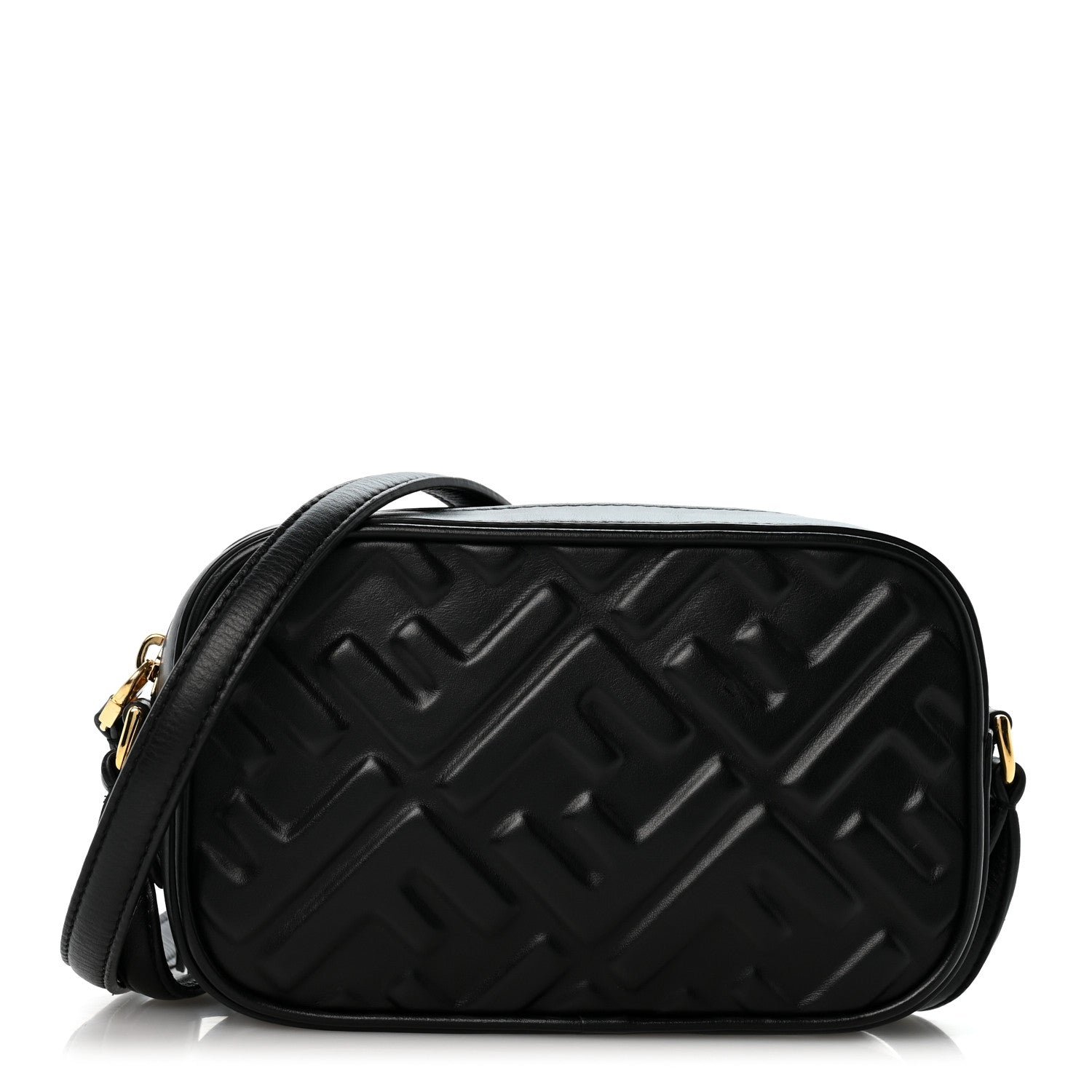 Fendi Vitello Epoque FF Embossed Camera Case Black