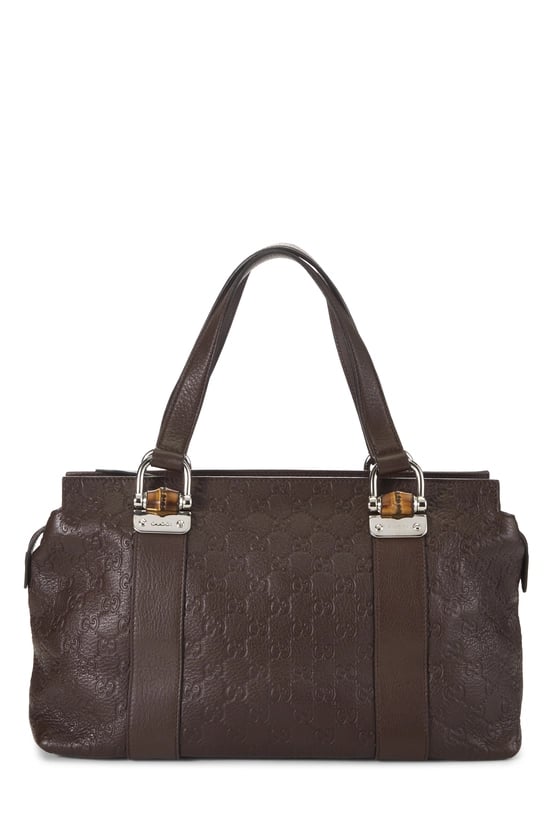Brown Guccissima Bamboo Bar Tote