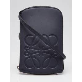 Loewe Loewe Midnight Blue Smooth Leather Flat Phone Shoulder Bag
