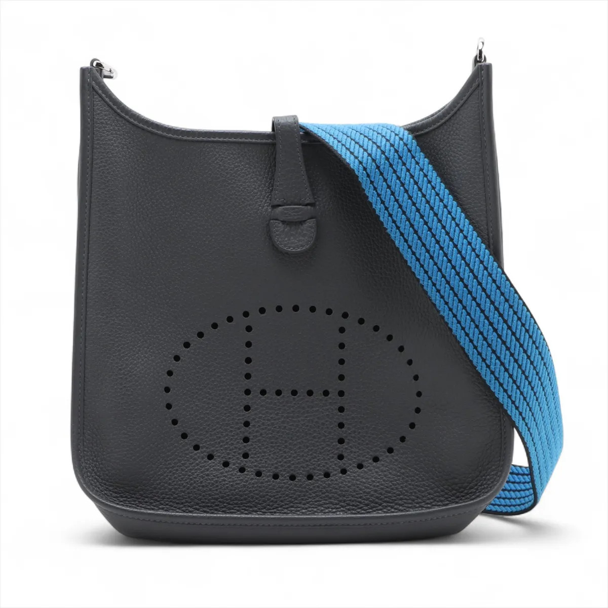 Hermès evelyn 3 29 PM Taurillon Clemence Ardoise Silver Metal Fittings