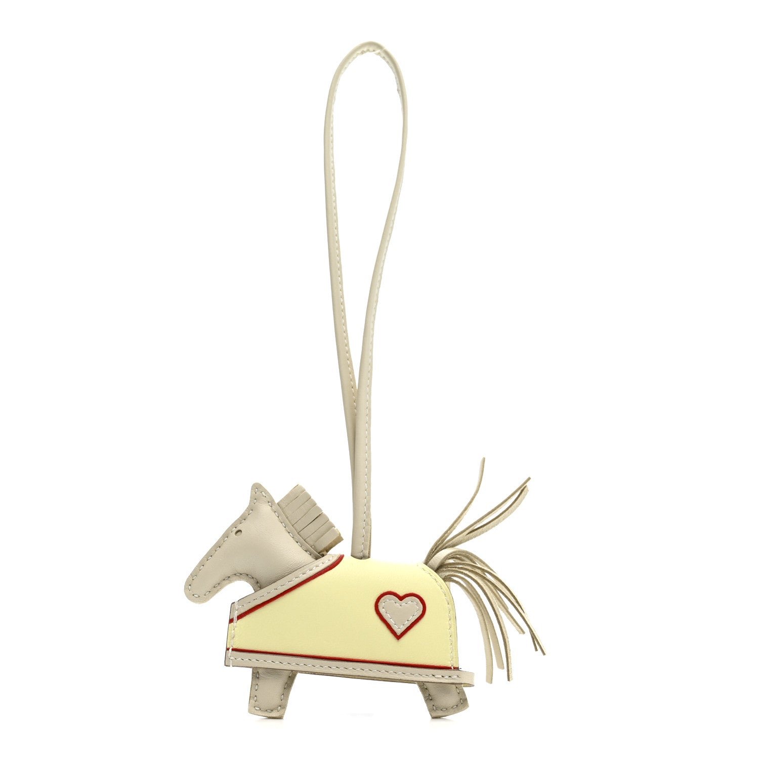Hermes Hermes Milo Lambskin Grigri Rodeo Robeo Coeur Bag Charm PM Craie Jaune Milton Rouge Radieux