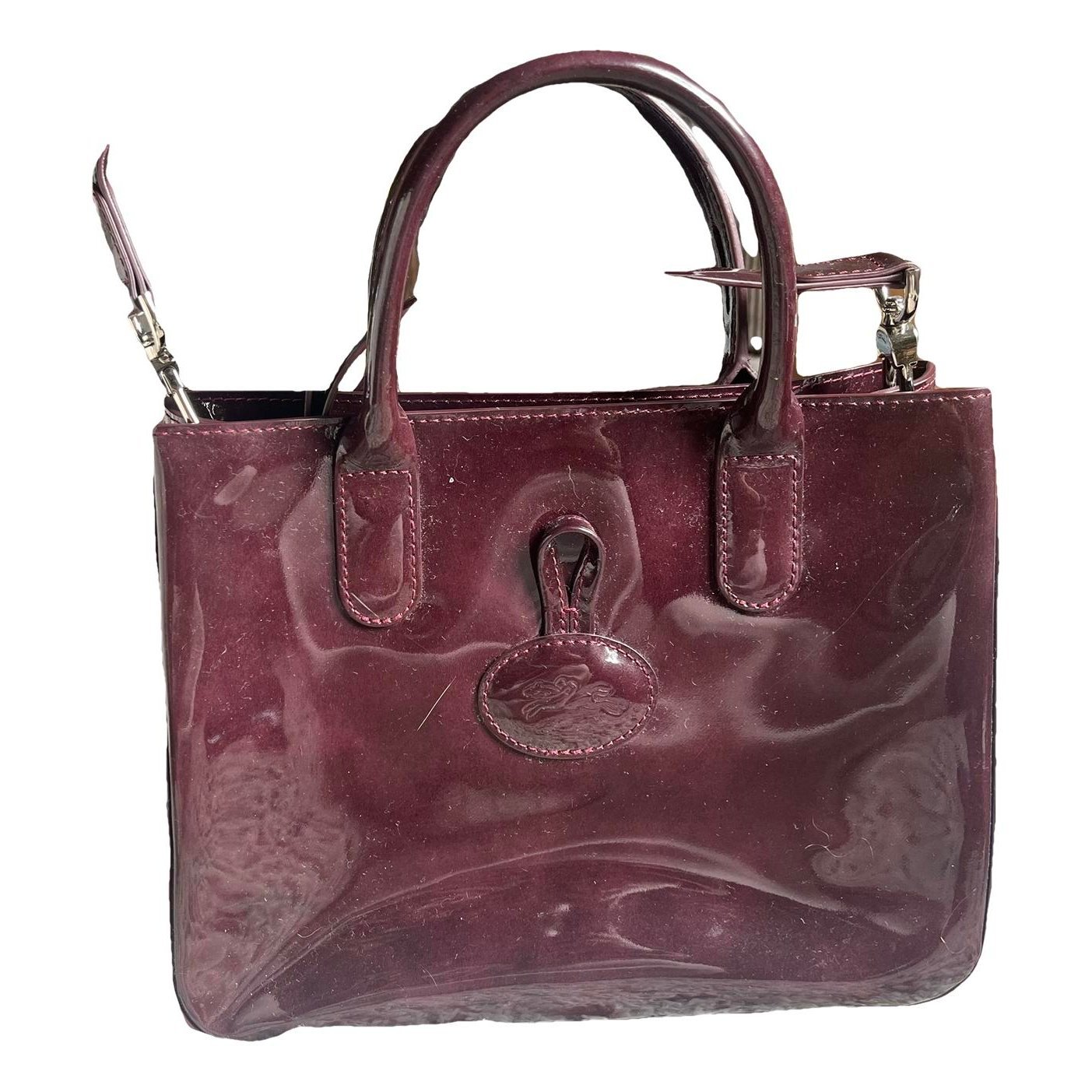 Longchamp Roseau patent leather handbag