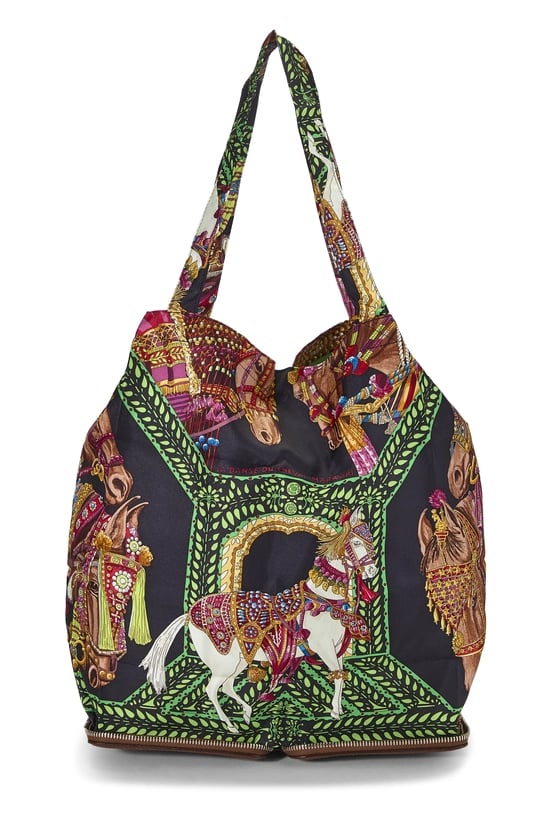 Black 'La Danse du Cheval Marwari' Silky Pop Tote