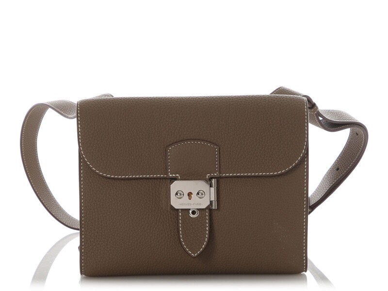 Hermes Etoupe Togo Sac a Depeches 21 Palladium Hardware, 2023