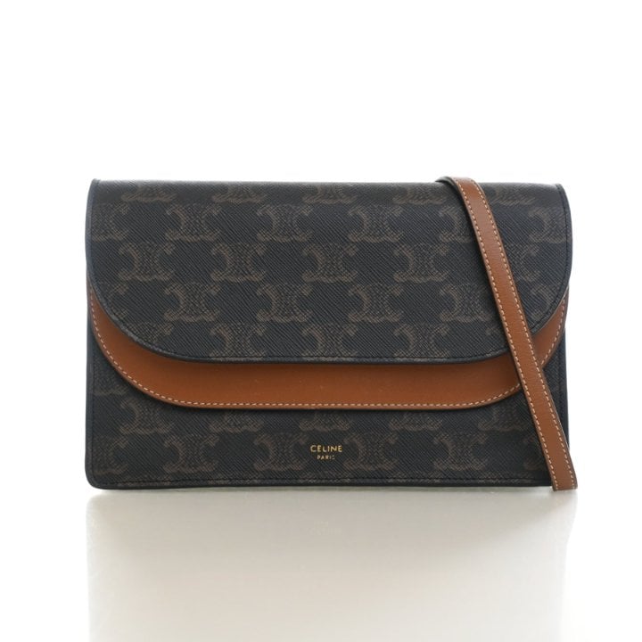 Celine Triomphe Canvas Wallet On Strap
