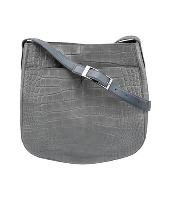 Vince Embossed Leather Messenger Bag
