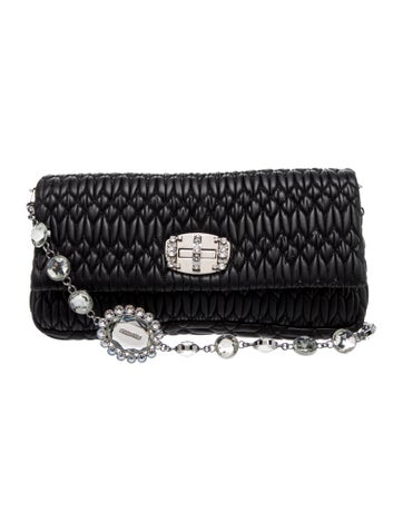 Miu Miu Leather Leather Nappa Crystal Shoulder Bag