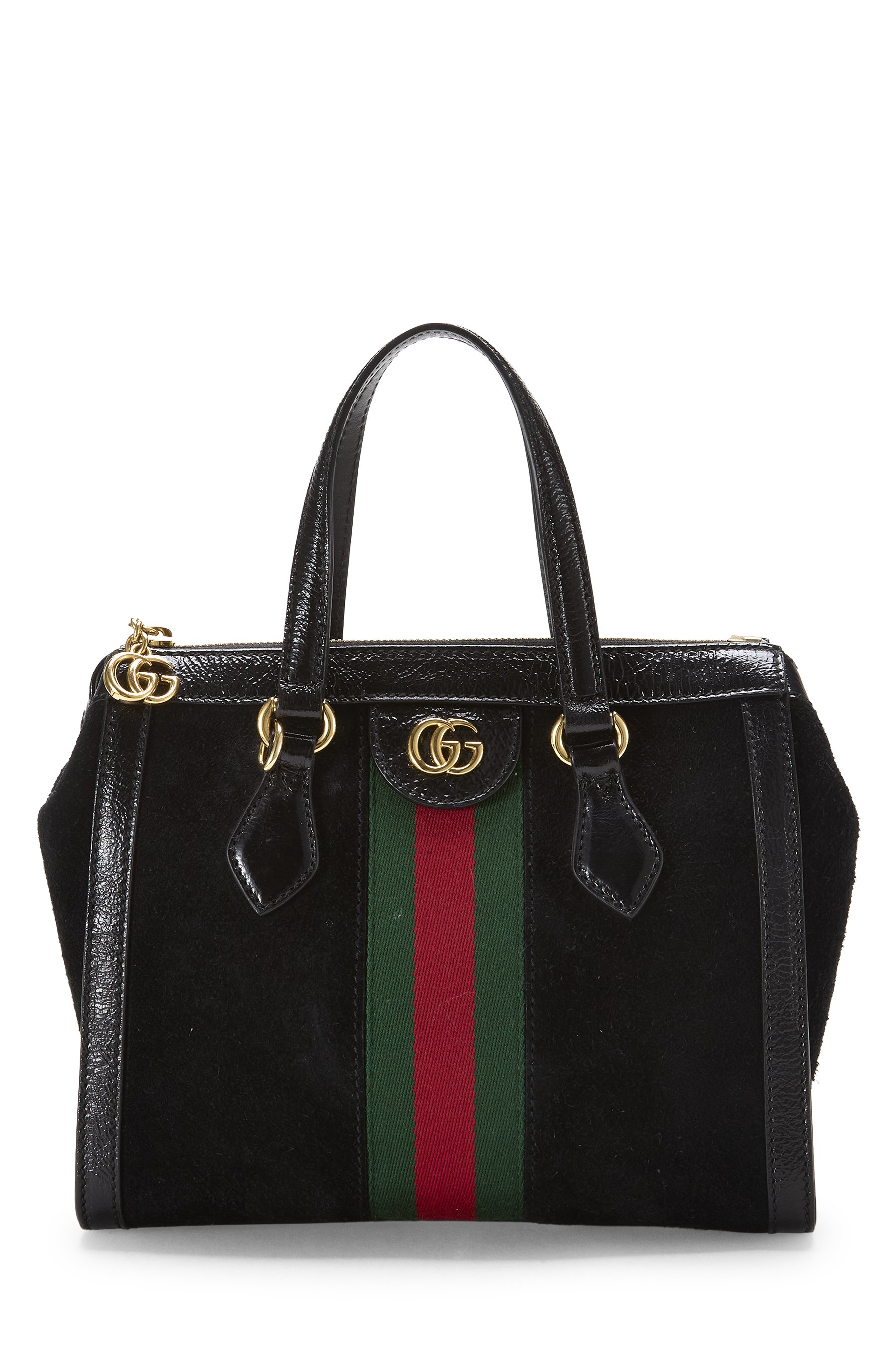 Black Suede Ophidia Tote Small