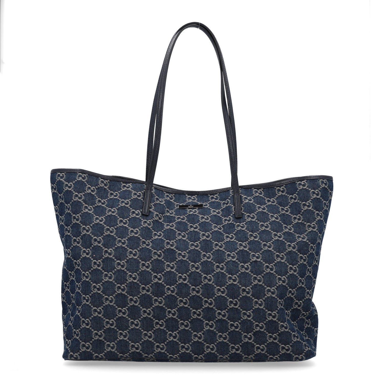 Gucci Jacquard Denim GG Monogram Large Tribeca Tote Dark Blue