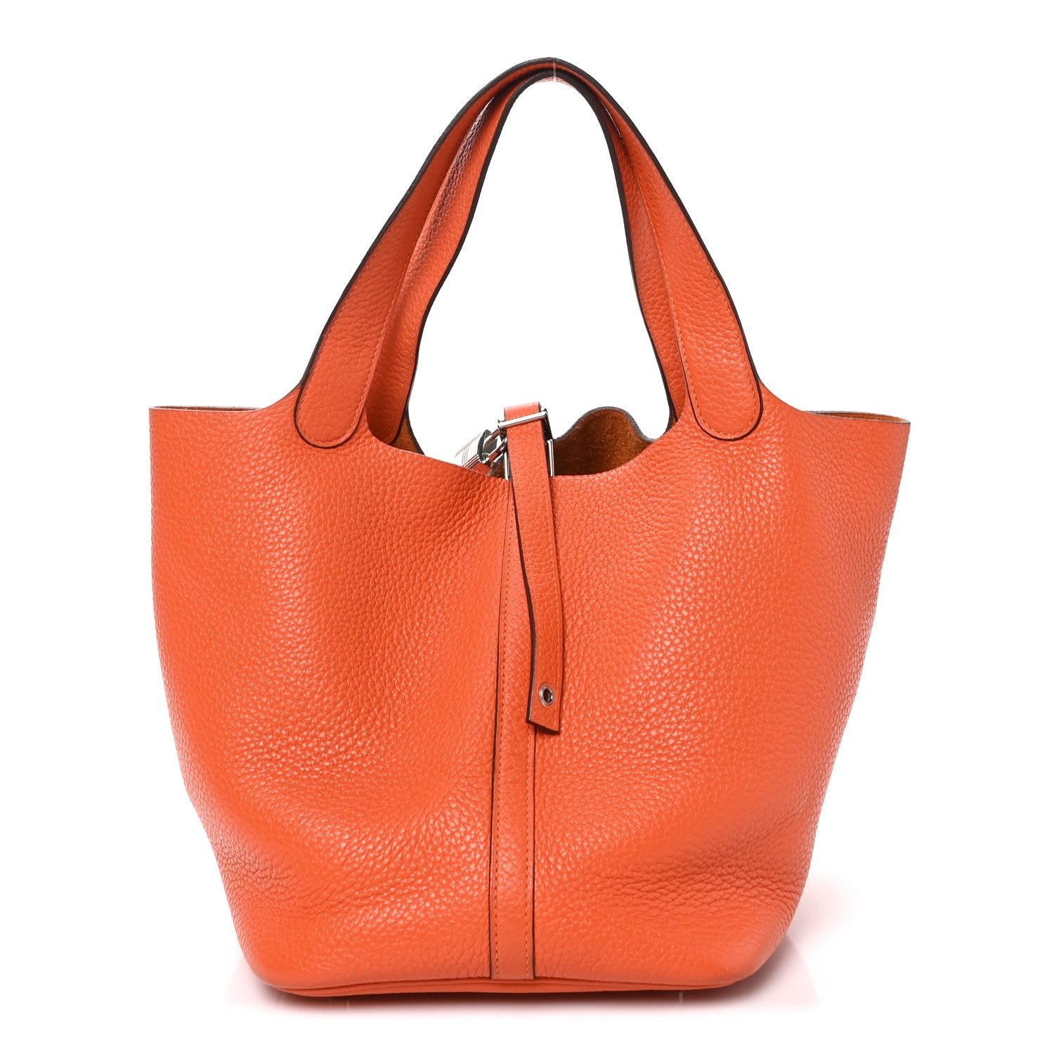 Hermes Taurillon Clemence Picotin Lock 22 MM Orange