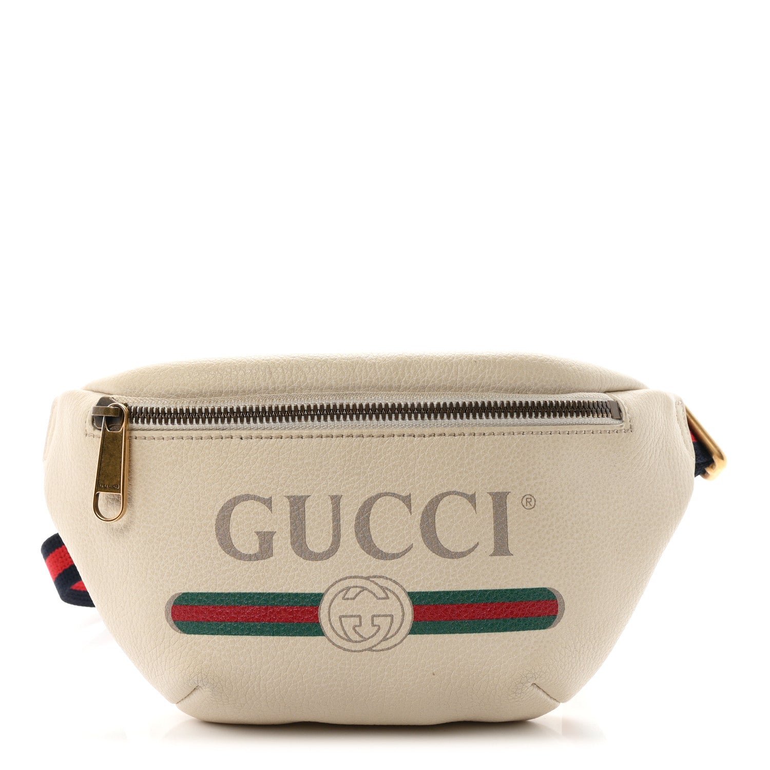 Gucci Grained Calfskin Small Logo Belt Bag White