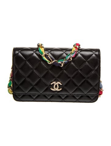 Quilted Lambskin Ribbon Wallet On Chain