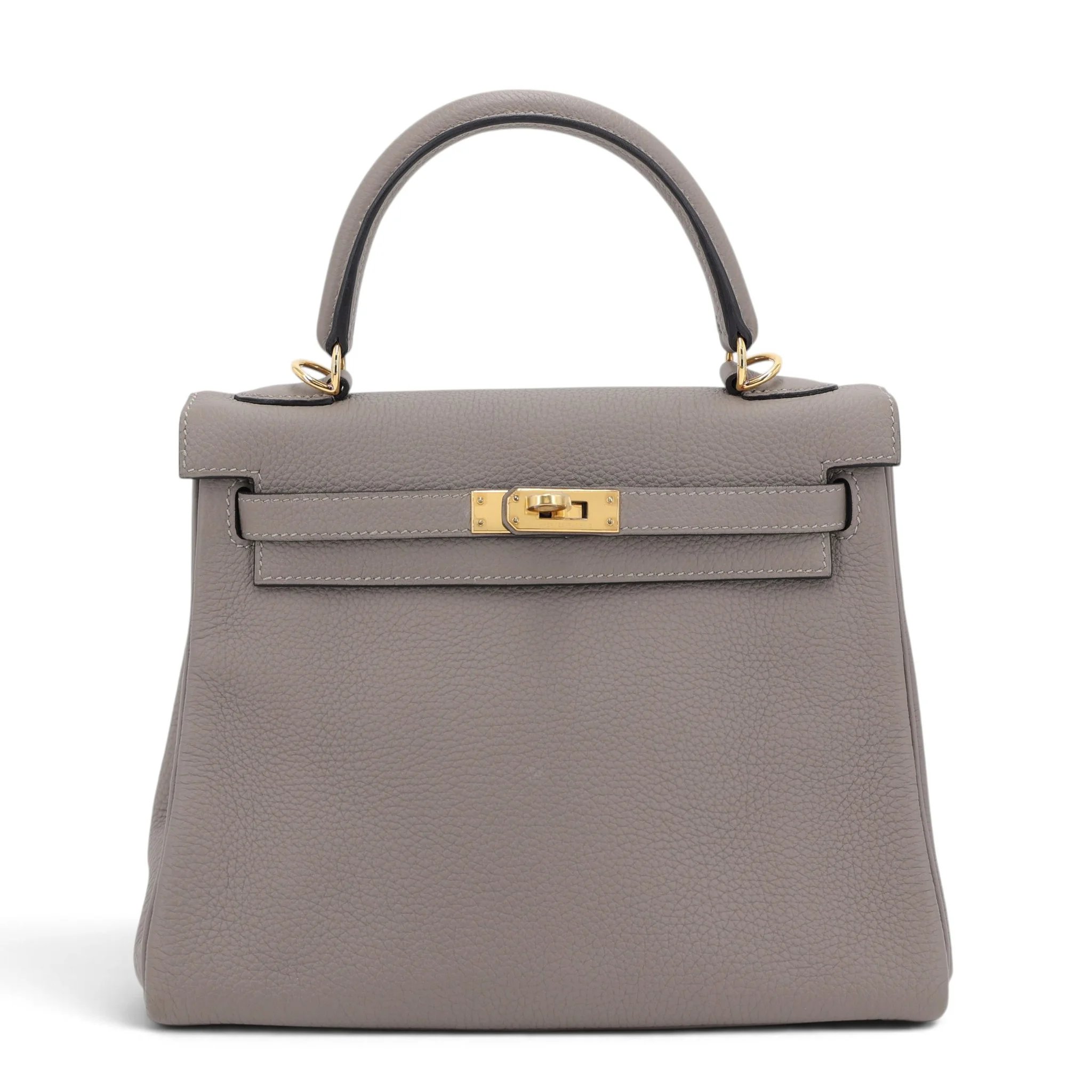 Hermes Kelly 25 Gris Asphalte (M8) Togo Gold hardware A (2017)