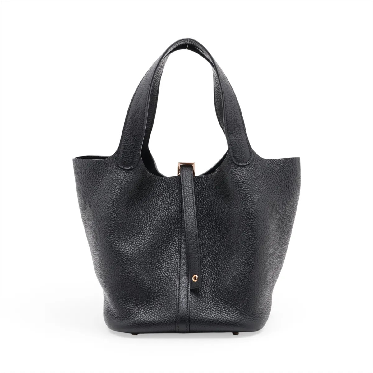 Hermès Picotin Lock 22 MM Taurillon Clemence Black Gold Metal Fittings