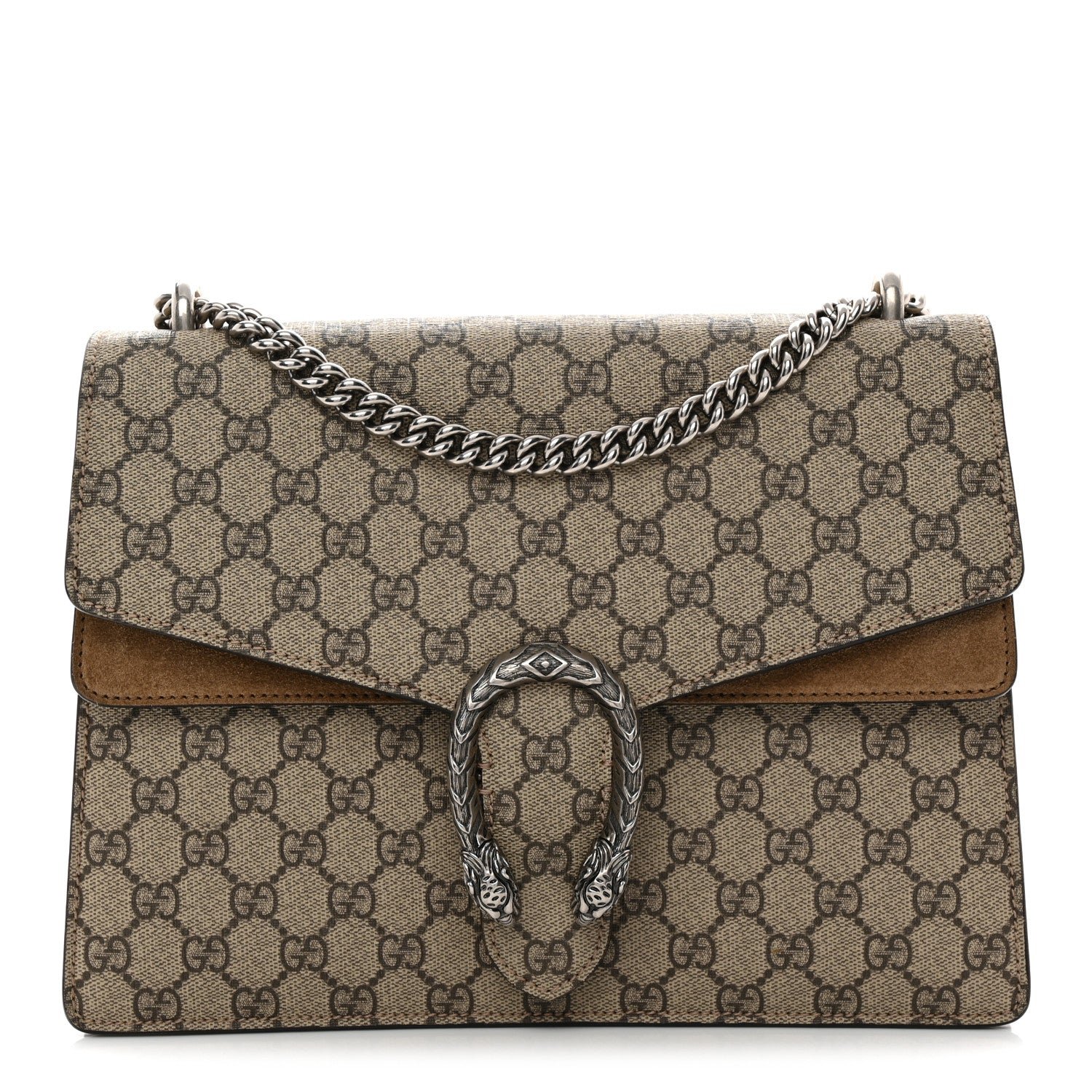 Gucci GG Supreme Monogram Medium Dionysus Shoulder Bag Taupe
