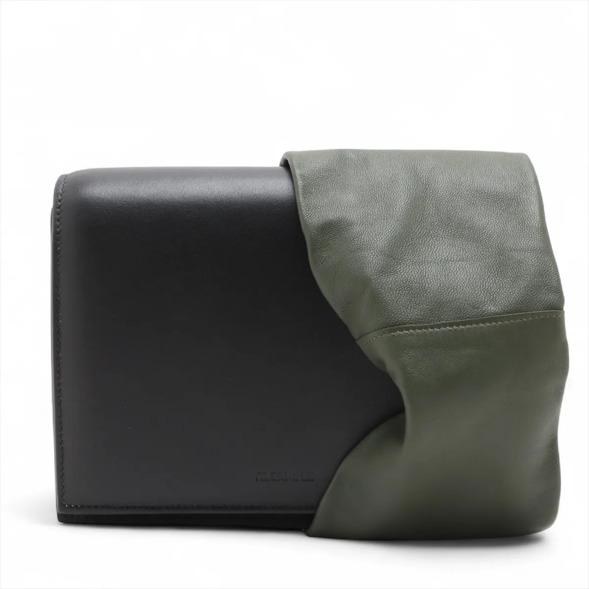 Jil Sander Leather Shoulder bag Black x khaki