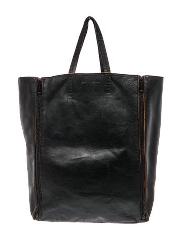Leather Vertical Gusset Cabas