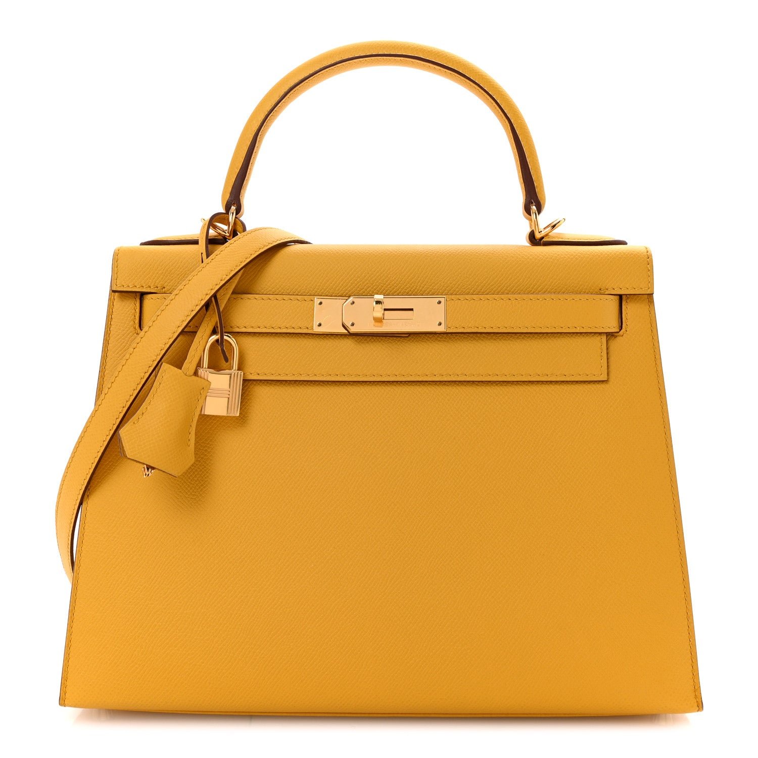 Hermes Epsom Kelly Sellier 28 Jaune Ambre