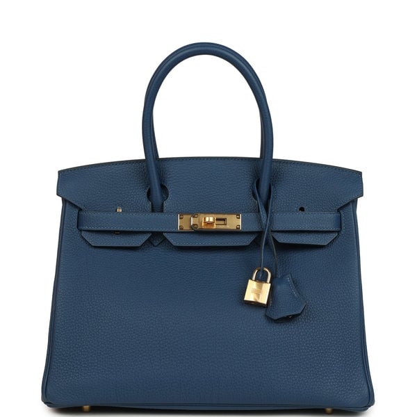 Hermes Hermes Birkin 30 Deep Bleu Togo Gold Hardware