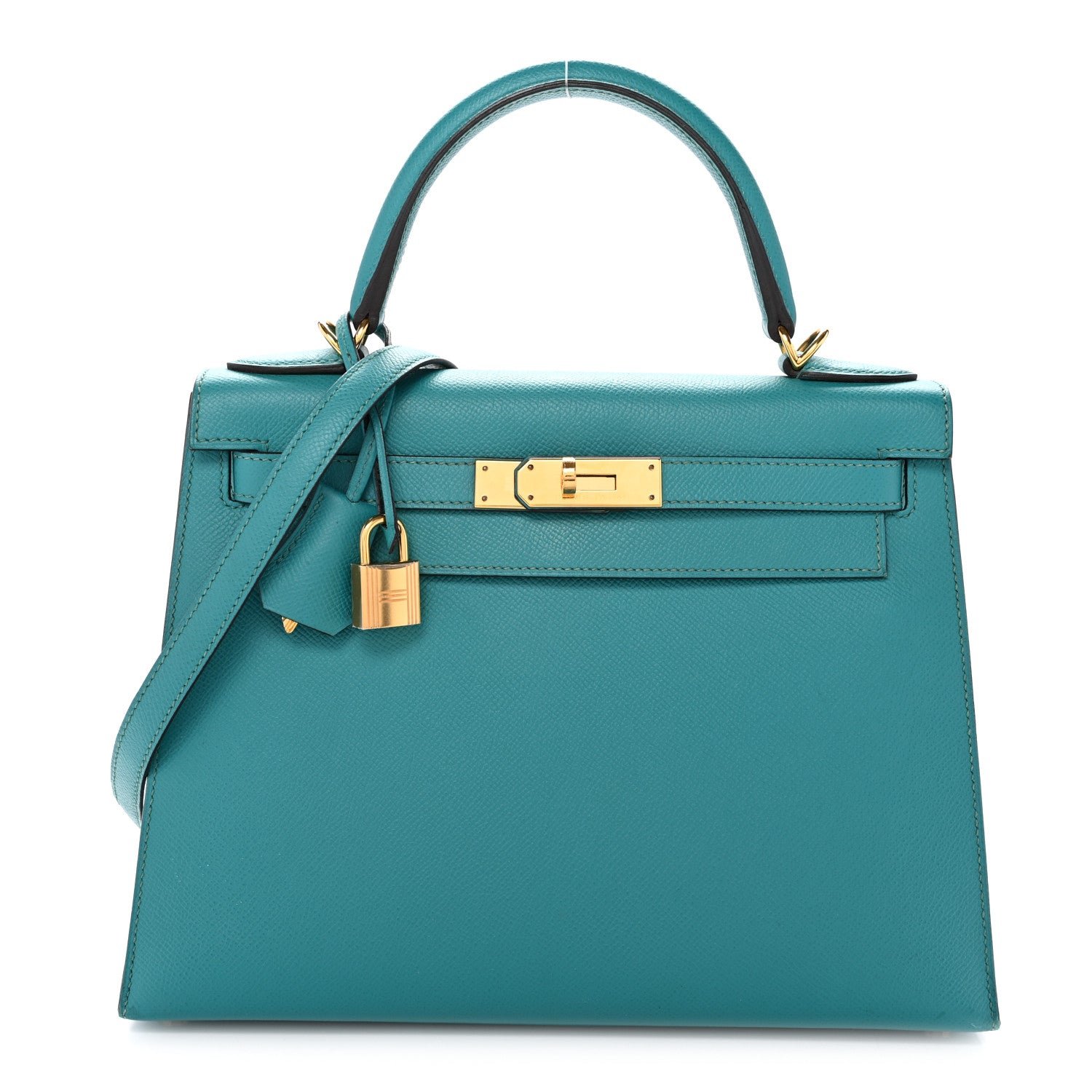 Hermes Epsom Horseshoe Kelly Sellier 28 Vert Verone