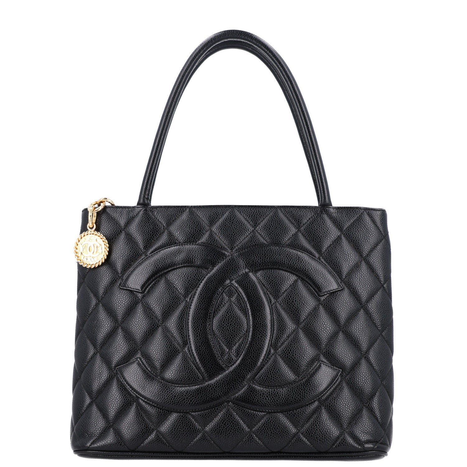 Chanel Caviar Quilted Medallion Tote Black