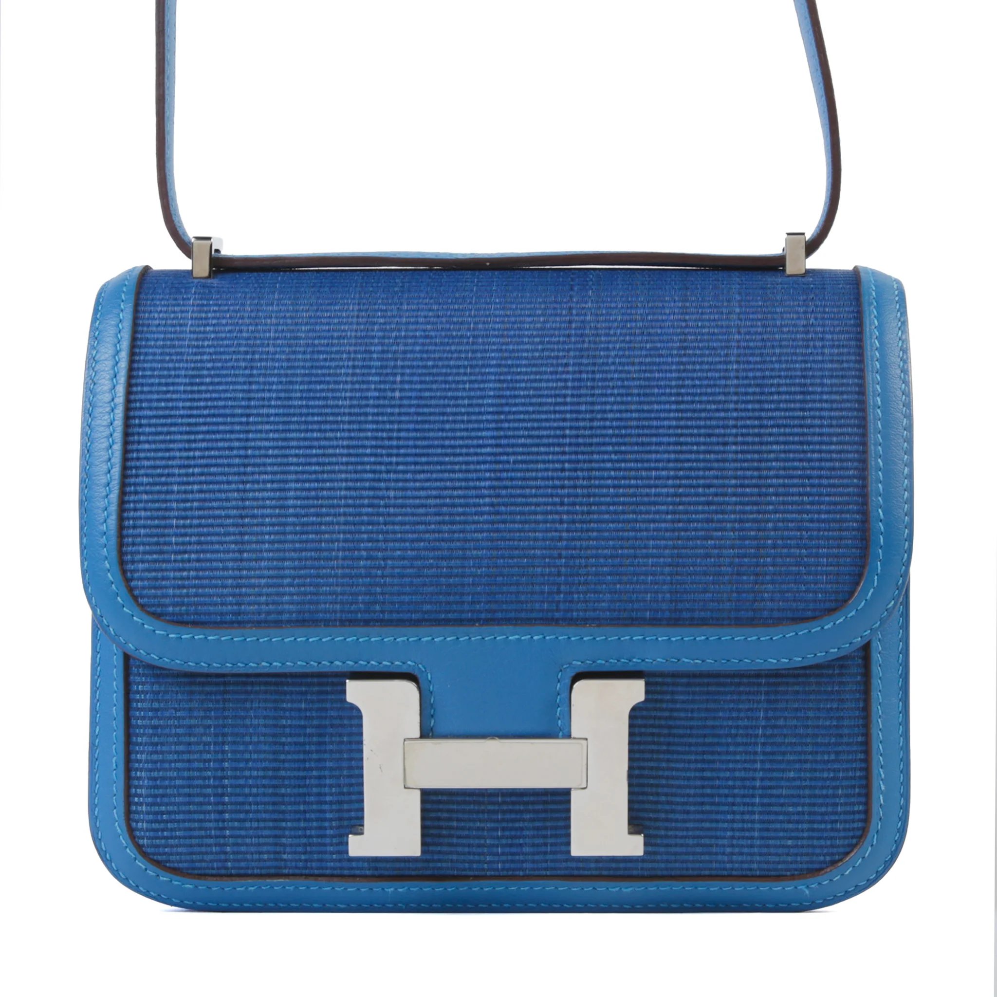 Very Good ( Rank A) HERMÈS Limited Edition Constance Mini Mykonos (7Q) Swift Crinoline Palladium hardware Square P (2012)