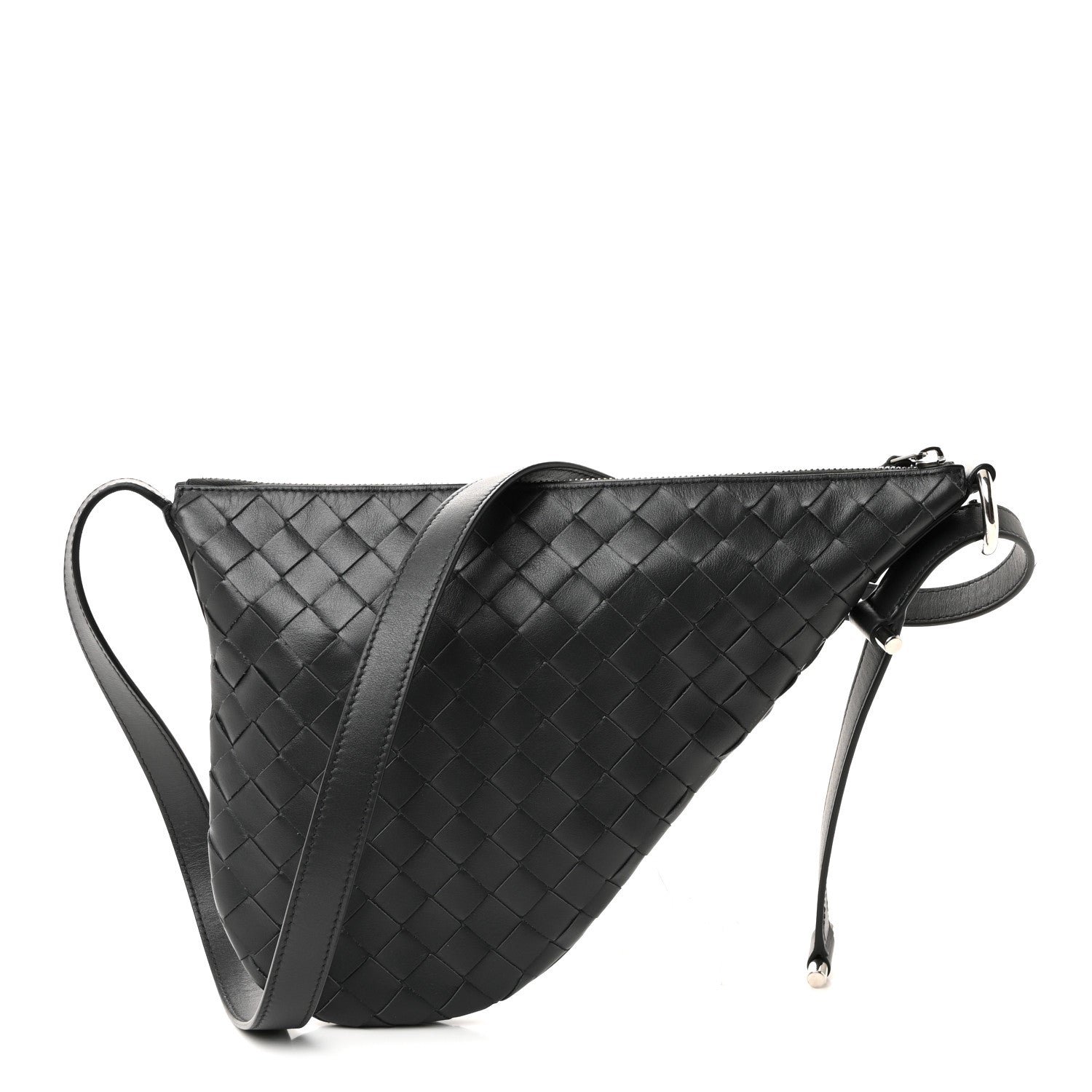 Bottega Veneta Bottega Veneta Calfskin Intrecciato Small Virgule Ardoise