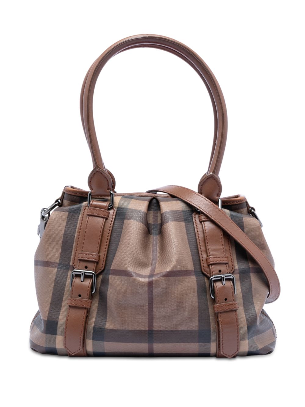Burberry 2000-2017 Smoke Check Coated Canvas Northfield satchel