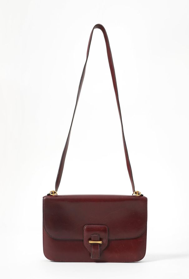 Hermes '70s Bordeaux Box Shoulder Bag