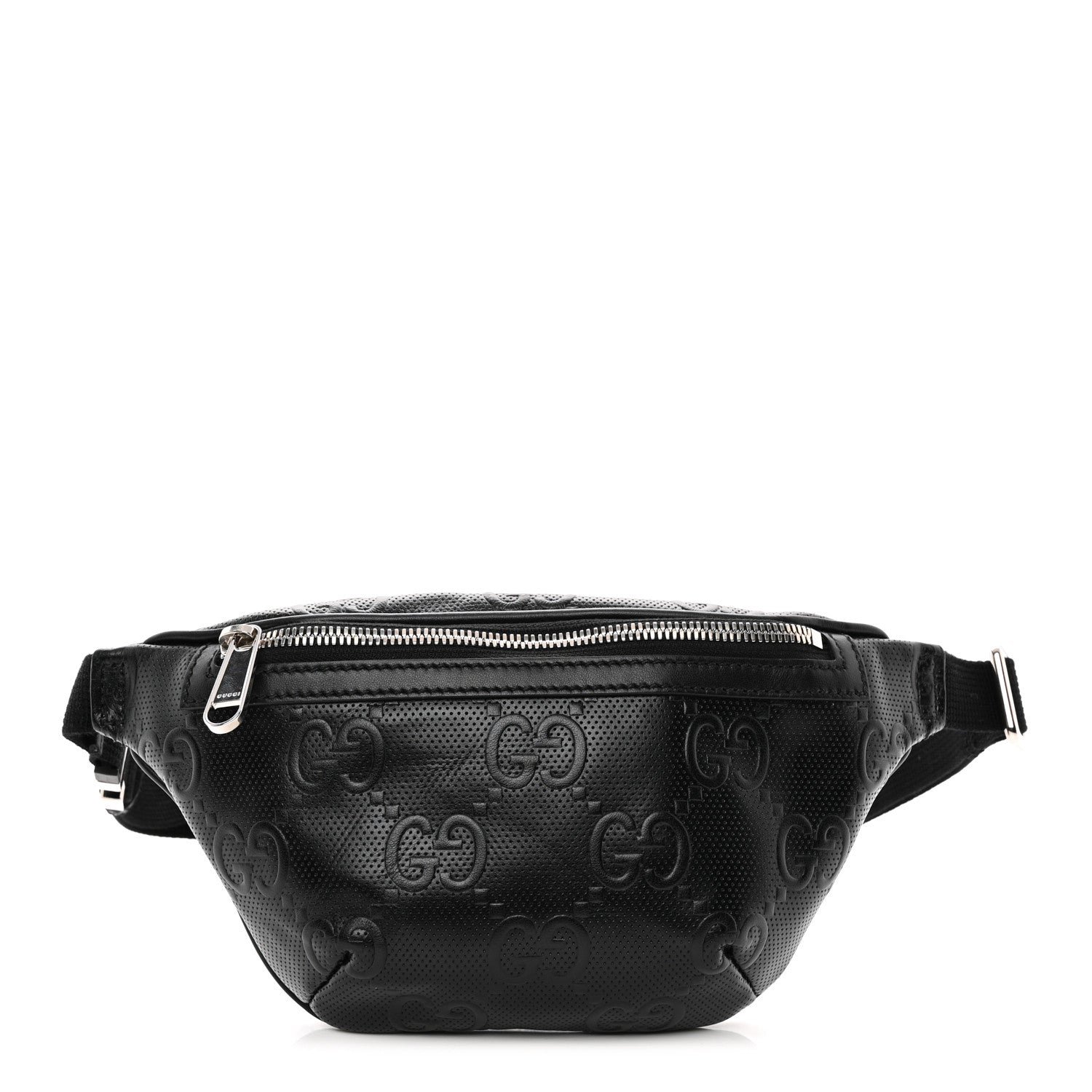 Gucci Calfskin GG Tennis Embossed Belt Bag Black