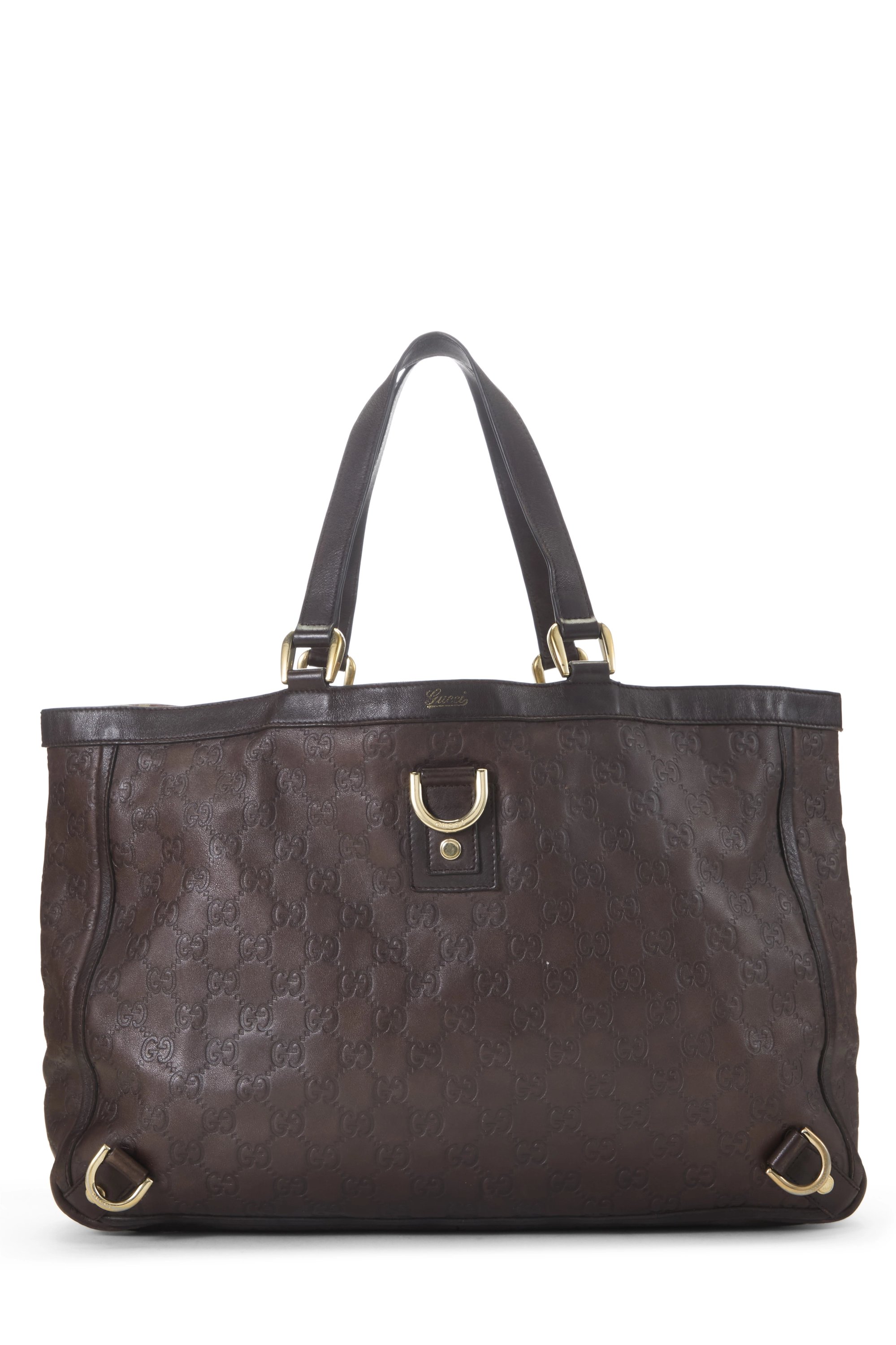 Brown Guccissima D-Ring Abbey Tote Large