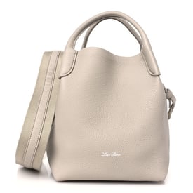 Loro Piana Grained Calfskin Small Bale Bag Dust Stone