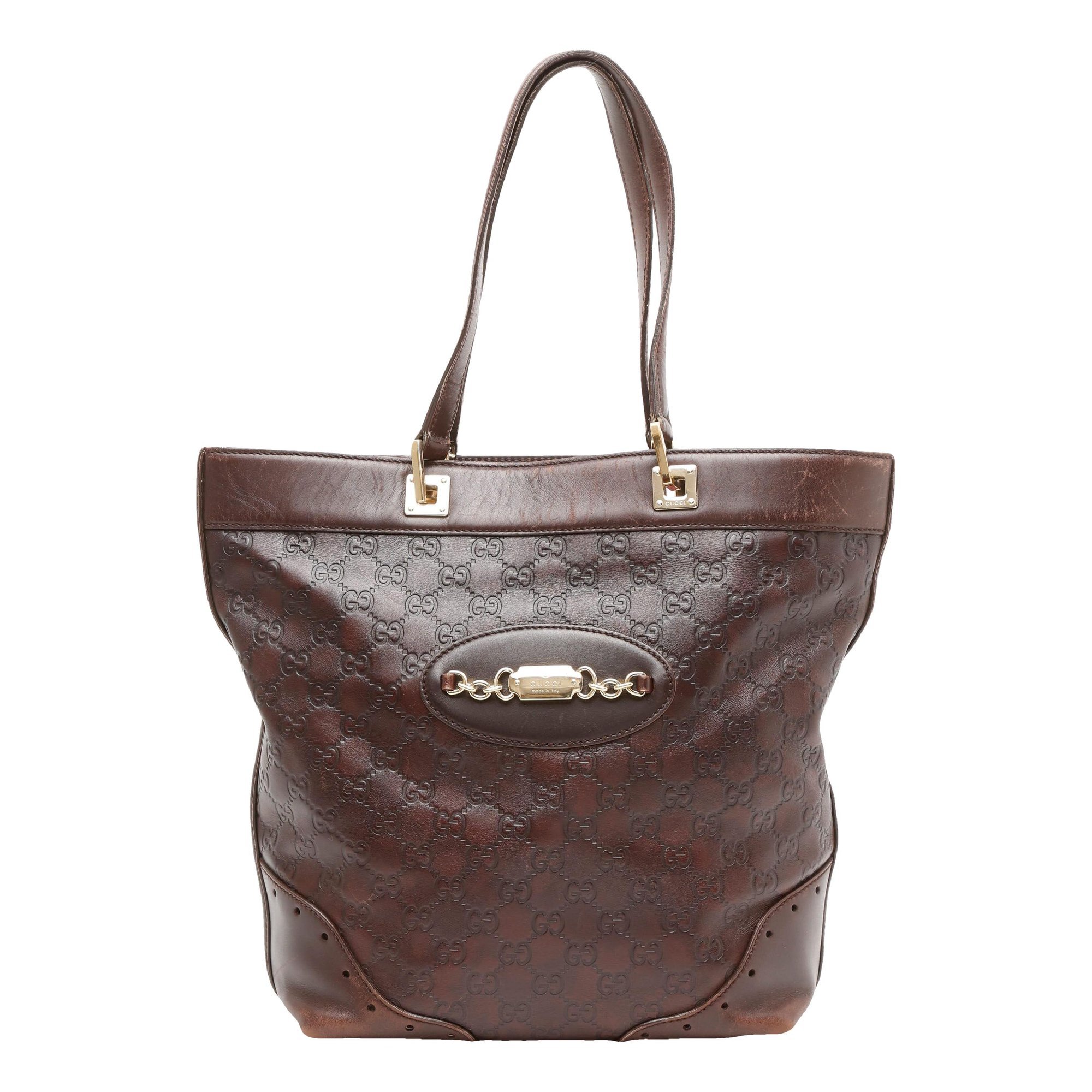 Punch leather tote