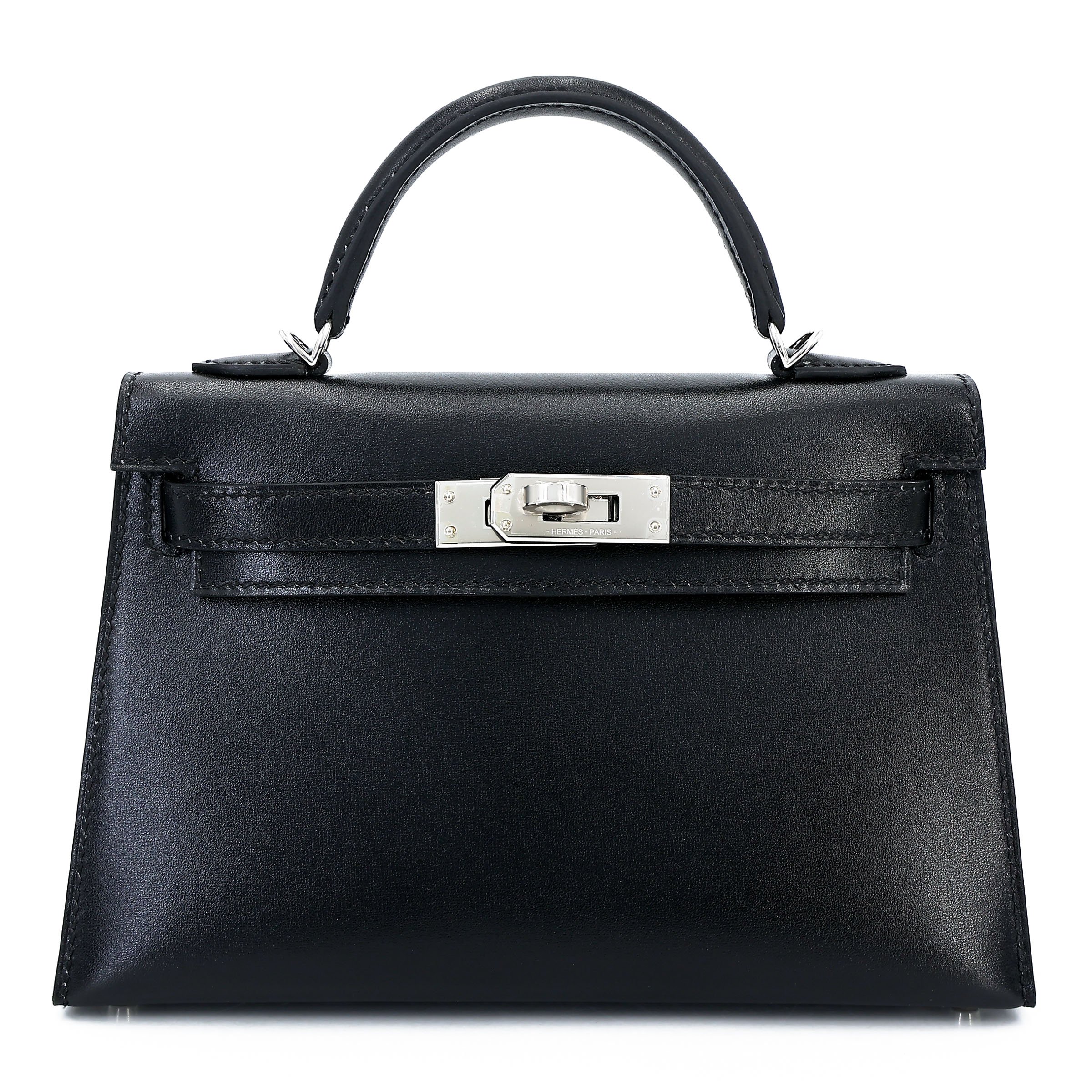 Hermes Brand New ( Rank N ) HERMÈS Mini Kelly II Noir (89) Box-calf Palladium hardware W (2024)
