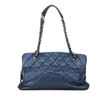 Chanel Calf Leather Quilted Iridescent Caviar Chic Shopping Tote
