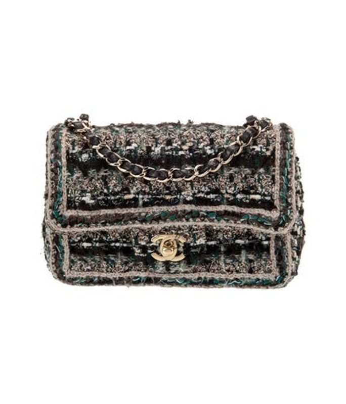 Chanel Paris Hamburg Tweed Rectangular Mini Flap Bag