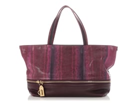 Salvatore Ferragamo Salvatore Ferragamo Purple Lizard Tara Tote