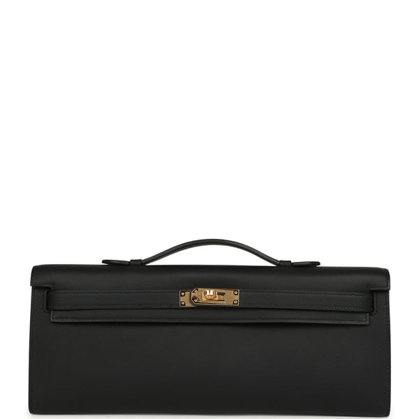 Hermes Kelly Cut Black Swift Gold Hardware