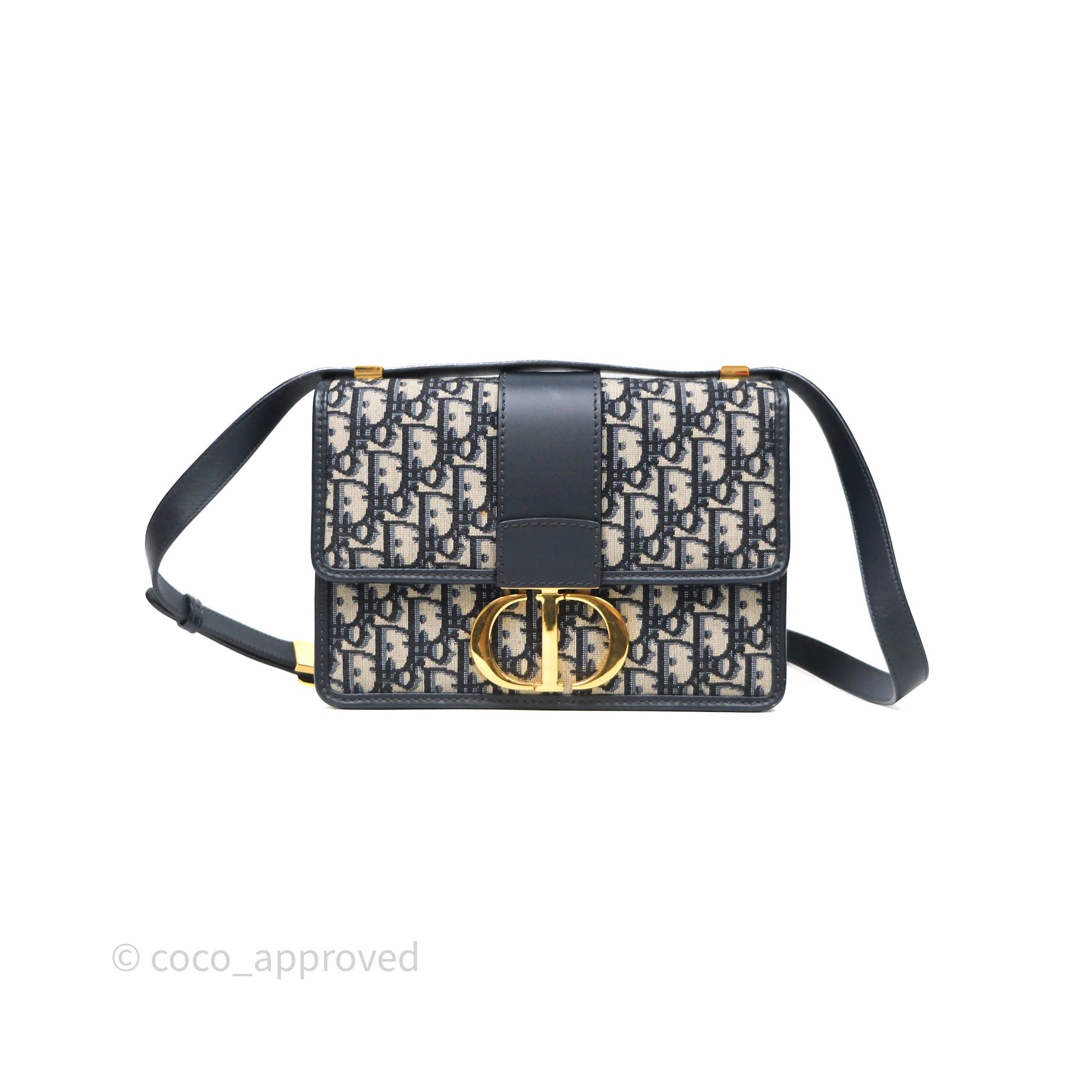 Christian Dior Small 30 Montaigne Bag Blue Dior Oblique Jacquard