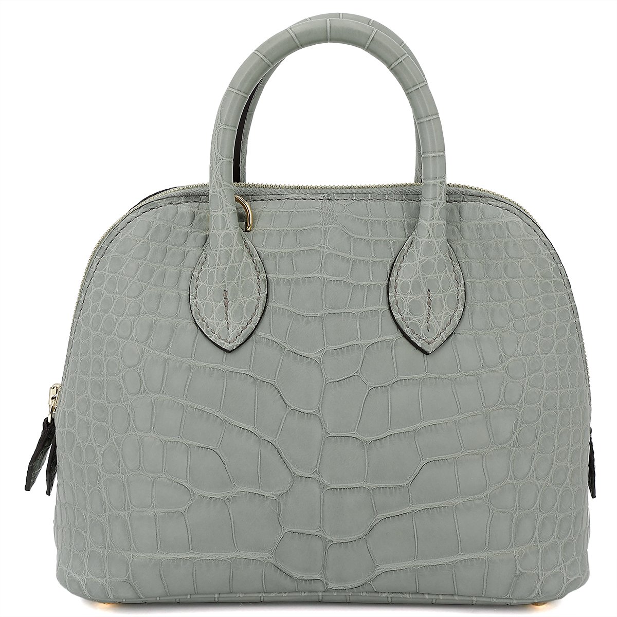 Brand New ( Rank N ) HERMÈS Mini Bolide 1923 Gris Ciment (0V) Alligator Gold hardware B (2023)
