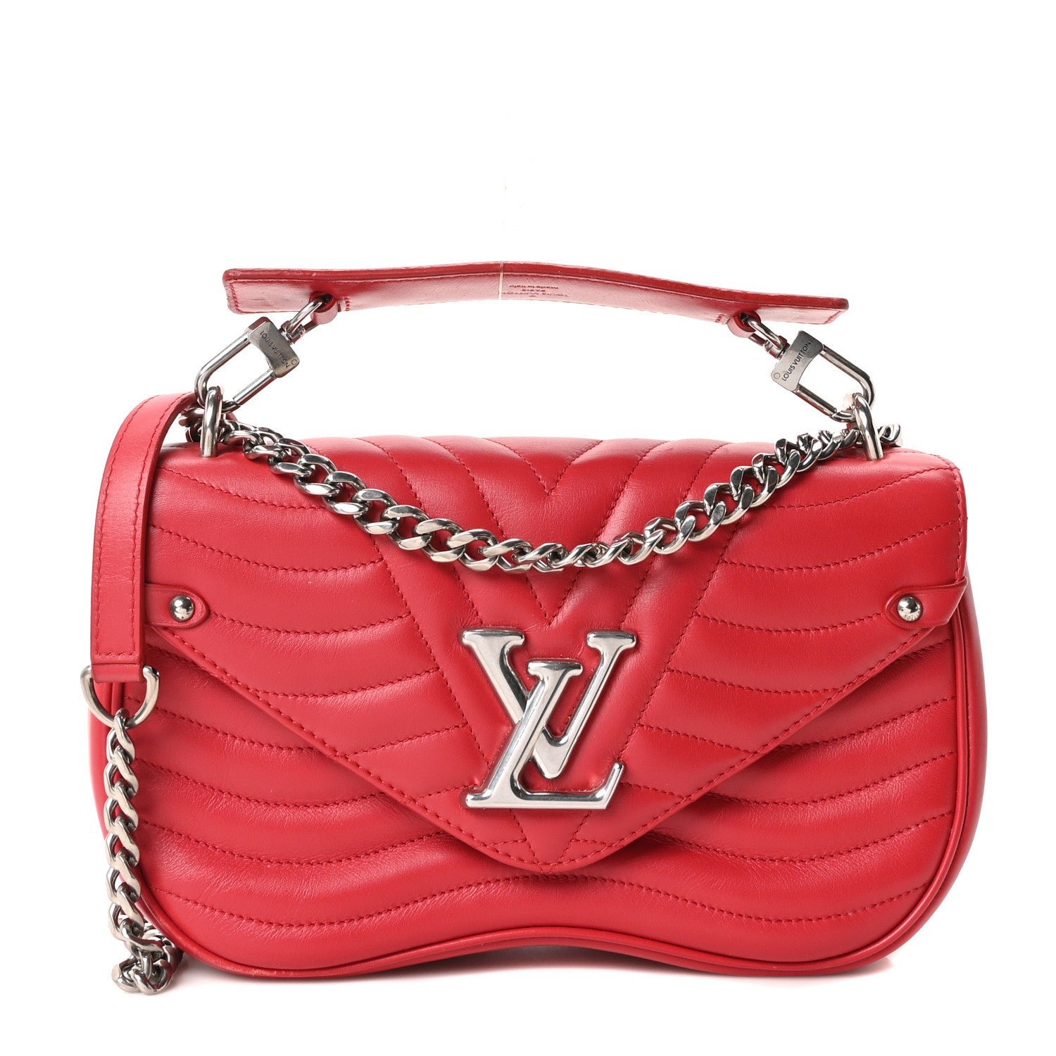 Louis Vuitton Calfskin New Wave Chain MM Ecarlate