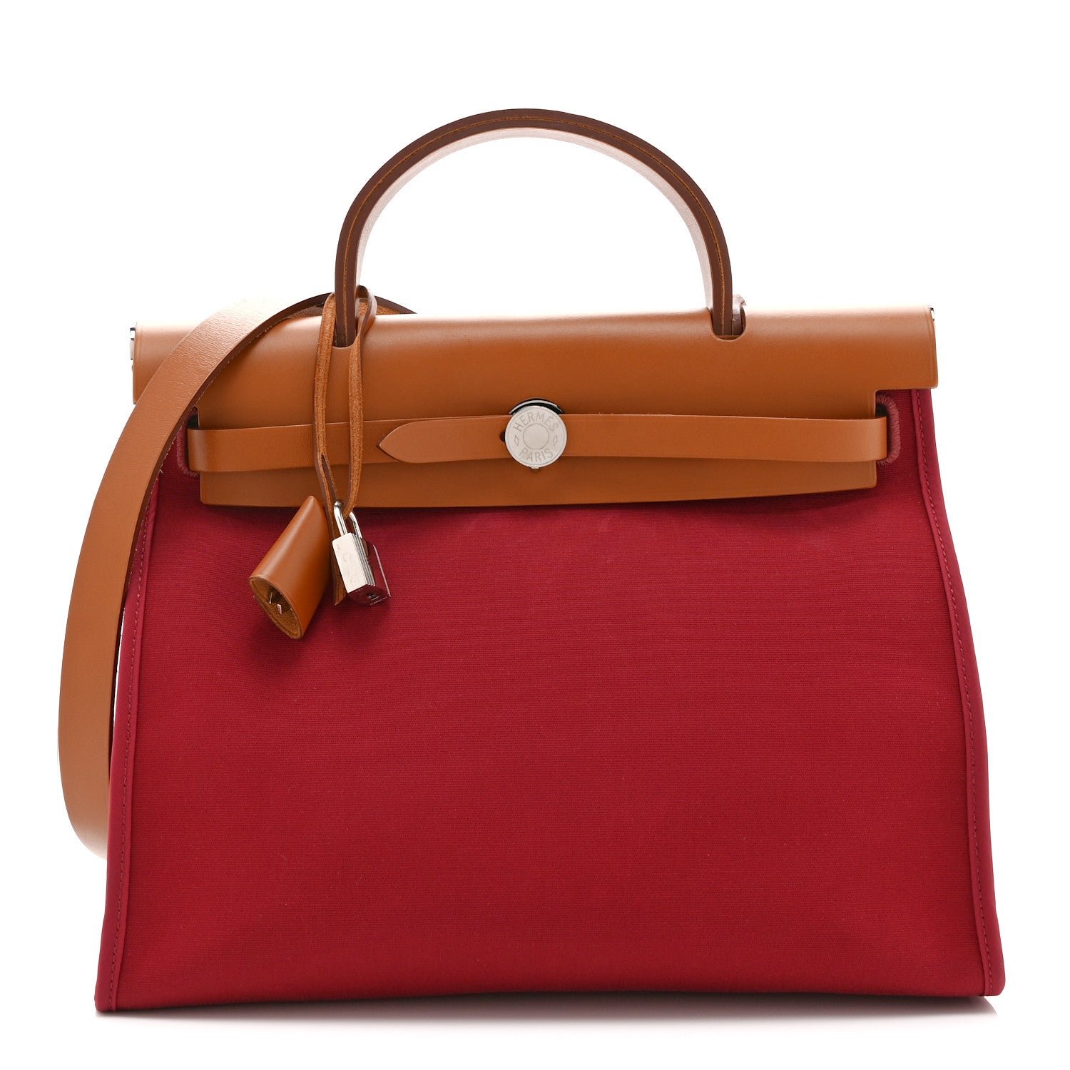 Hermes Vache Hunter Toile Herbag Zip 31 PM Rubis