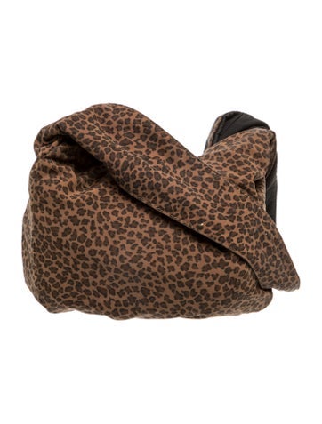 Intrecciato vintage Leopard Nylon Sholder Bag