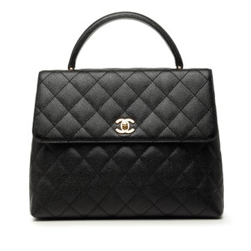 Calf Leather Jumbo Quilted Caviar Kelly Flap
