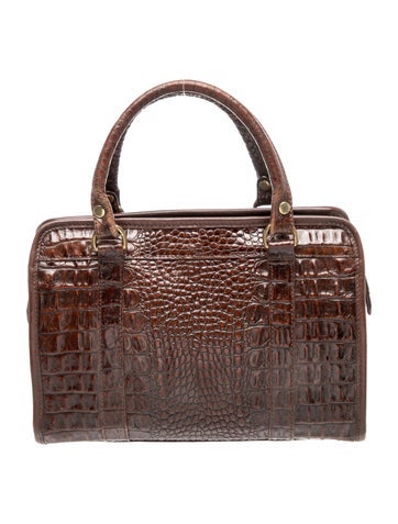 Brahmin Embossed Leather Top Handle Bag