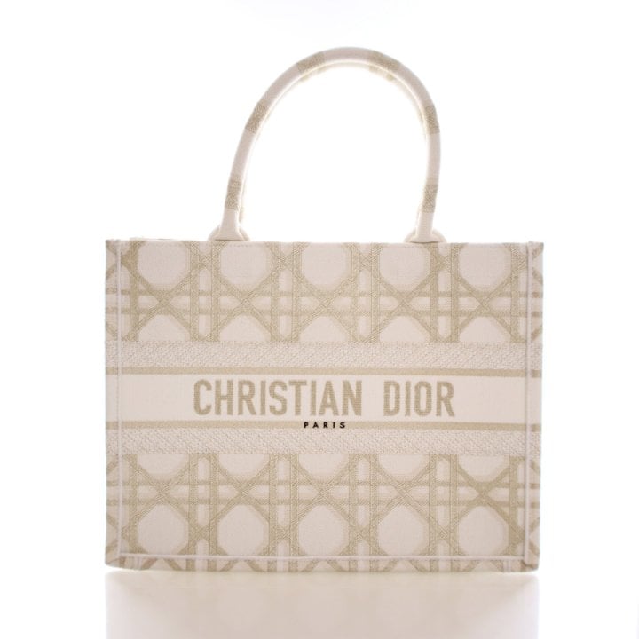 Christian Dior Medium Embroidered Canvas Book Tote