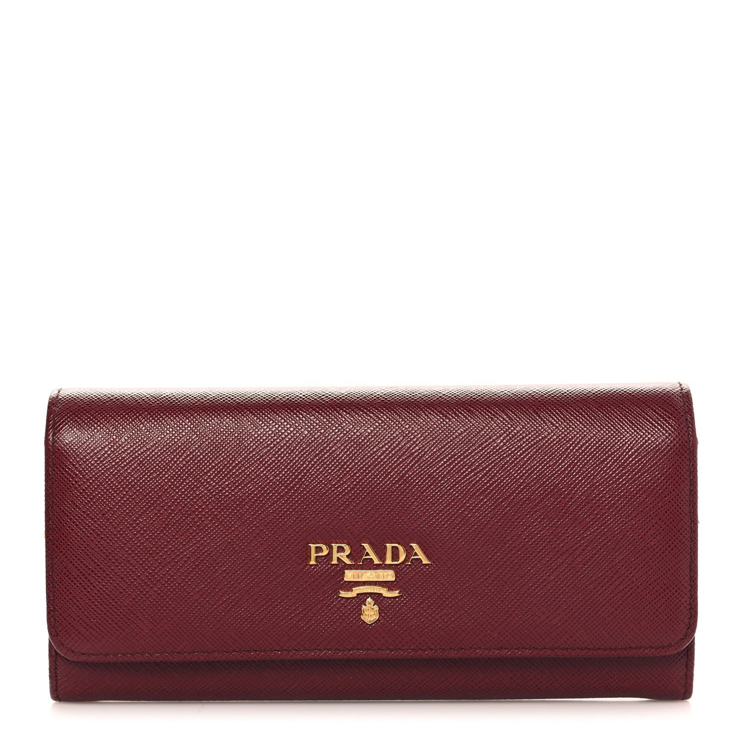 Prada Prada Saffiano Metal Continental Flap Wallet Cerise Petal